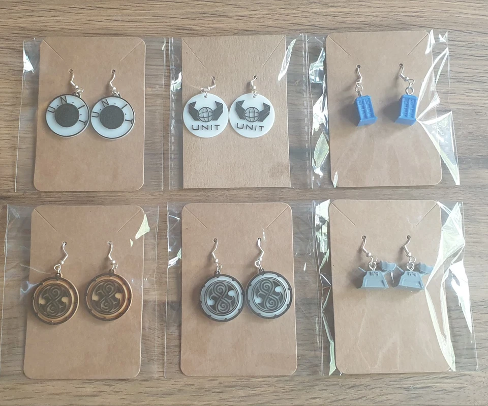 Doctor Who Tardis & K9 And other Earrings 3d Printed Brand New LOVELY GIFT  - Image 1 of 1