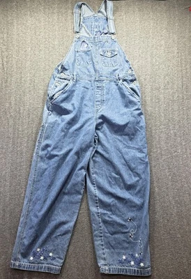 Disney Pooh Eeyore Overalls Womens Extra Large Blue Denim Embroidered Bib Patch - Image 1 of 4