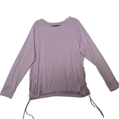 Avia Woman's Size XXL (20) Purple Long Sleeve Ruched Tie Sides Pullover Top - Image 1 of 4