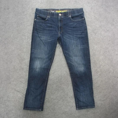 Jeans masculino Lee Extreme Motion 38x30 lavagem escura ajuste reto perna cônica elástica - Imagem 1 de 4