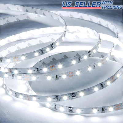 33FT Flexible LED Strip Light w/ Power Supply Daylight White 6000K SMD 2835 24V Foto 1 de 4