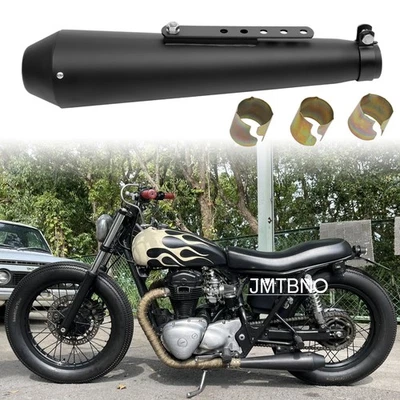 Silenciador silenciador de escape de motocicleta entrada de tubo 1,5"-2" para Kawasaki W650 W800 Foto 1 de 4