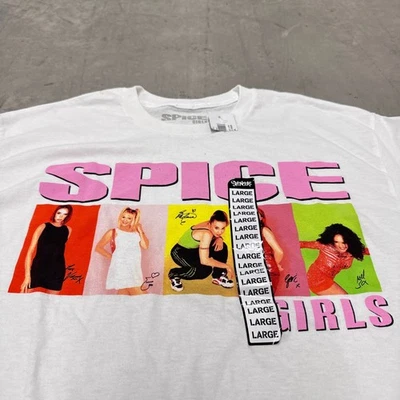 Camisa Spice Girls Grande Spencers con Etiquetas Spice World Vintage Estilo Y2K Banda Foto 1 de 4