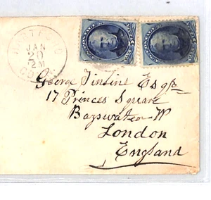 USA TRANSATLANTIC Cover 5c ZACHARY TAYLOR *Hartford* CT Duplex 1879 London XU153 - Picture 1 of 9