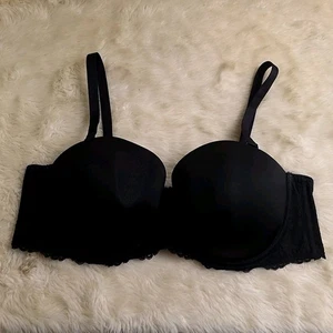 Torrid Curve Push Up Strapless Bra 46DD Multiway Straps Black Lace Underwire - Picture 1 of 4