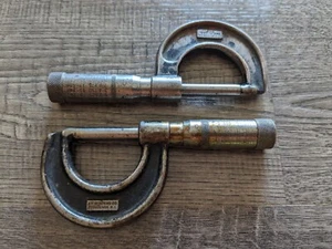 Lot of 2 Vintage J.T. SLOCOMB CO. 1" Micrometer Machinist Tools Made in USA - Picture 1 of 9