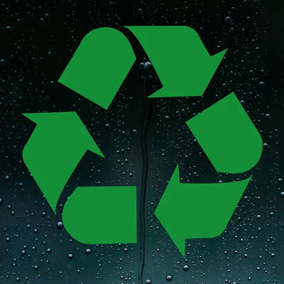 PHILL SMITH DESIGN & PRINT Recycle Recycling Logo Symbol Eco Vinyl Wheelie Bin Kitchen Decal Sticker