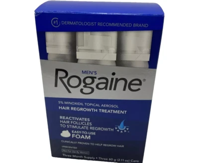 ESPUMA AEROSSOL MASCULINA ROGAINE 5% minoxidil crescimento do cabelo validade 1/2027 - Imagem 1 de 4