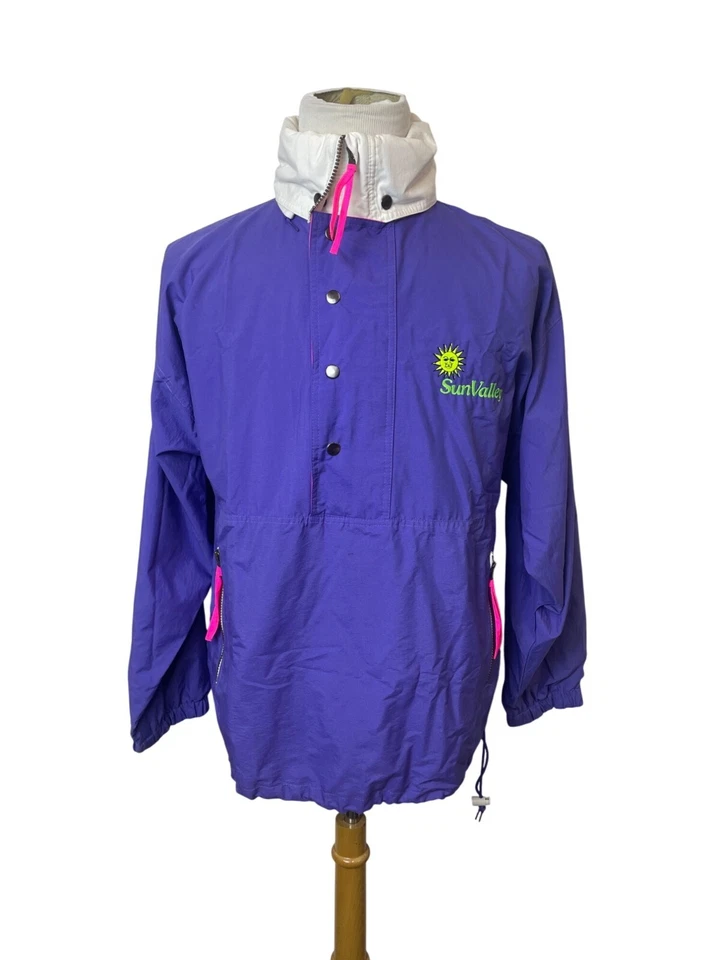 Chaqueta retro para hombre Fahrenheit púrpura con capucha cremallera y botones talla pequeña Foto 1 de 4