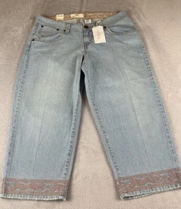 Levi's Jeans Womens 542 Low Crop Embroidered denim jeans size 18W - Picture 1 of 11