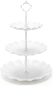 3 Tier Cupcake Stand, Plastic Tiered Serving Stand, Dessert Tower Tray Tea Party