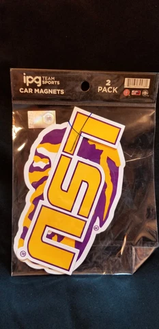 2 PIECE LSU TIGERS CAR MAGNETS, LOCKERS, ANYTHING METAL~NWT! Cover