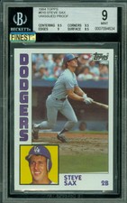 1984 TOPPS LOA # 610 STEVE SAX HEAD IN WINDOW PROOF BGS 9 MAC SOLO FINEST *