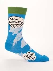 Calcetines cortos azules Q para hombre look dentro de la nevera talla 7-12 azules divertidos - Imagen 1 de 2