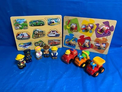 Wooden Puzzles - cars, planes & vehicles, 5 figures & 3 trucks - Image 1 of 4