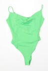 New Look Womens Green Polyester Bodysuit One-Piece Size 12 Snap
