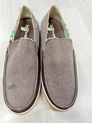 SANUK ЖЕНЩИН СЛАЙД НА ДВА ТОНА КОРИЧНЕВЫЙ ХОЛСТ СКОЛЬЖЕНИЯ НА РАЗМЕР США 8 EUR 39 NWDOB - Изображение 1 из 4