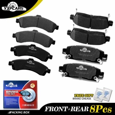 Front & Rear Ceramic Brake Pads For 2002 2003 2004 2005 Chevrolet Trailblazer - Image 1 of 4