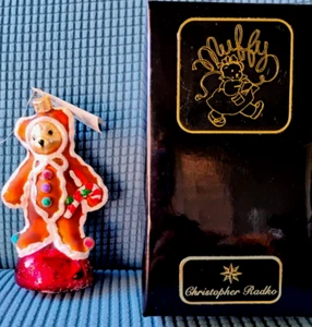 Christopher Radko 6" Muffy Ginger Bear Christmas Holiday Ornament - Bild 1 von 8