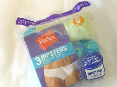Hanes Womens Size 6 Hipsters Panties Cotton New - Image 1 of 4