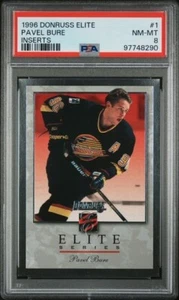 1996 Donruss PAVEL BURE Canuck Insert ELITE Series 1486/10000 Card 1 PSA 8 Pop 1 - Picture 1 of 2