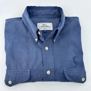 Tilley Endurables Shirt Men's L Blue S/S Button Down Safari Outdoor Military - Picture 1 of 7
