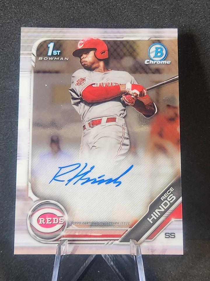 2019 Bowman Draft 1st Chrome Rece Hinds Auto Autograph #CDA-RH Reds RC Reds Cin. - Image 1 of 2