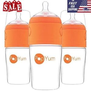 PopYum 9 oz Anti-Colic Formula Making/Mixing / Dispenser Baby Bottles, 3-Pack