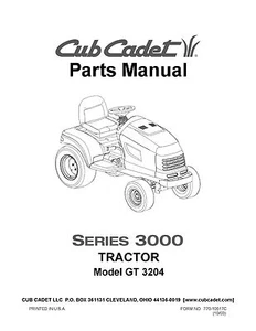 Cub Cadet Teilehandbuch Modell Nr. GT 3204 - Bild 1 von 1