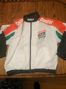RARE VTG Castrol GTX Drag Racing Bold Full Zip Light Windbreaker Jacket Size XL - Picture 1 of 8