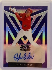 2020 Leaf Valiant Dylan Carlson Purple Auto 19/25 CARDINALS - Picture 1 of 2