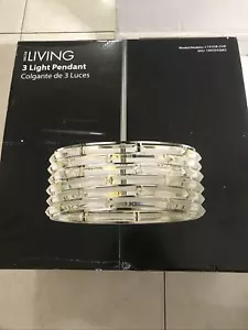 Decor Living Avant 3-Light Curved Crystal and Chrome Pendant C101GB-CHR - Picture 1 of 8