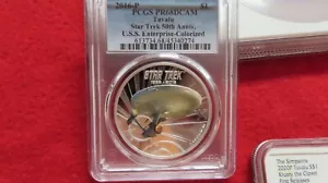 Star Trek 50th Anniversary U.S.S. Enterprise Tuvalu australia PCGS PR68 .999 ag - Picture 1 of 7