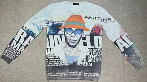 Just Cavalli Rare Mos Def Yasiin Bey 100% Wool Long Sleeve Sweater Size Medium - Picture 1 of 14