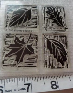 CTMH Close to My Heart ETCHED LEAVES Acrylix Stamp Set Scrapbooking Card - Picture 1 of 1
