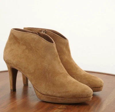 Paul Green Womens Elle Suede Slim Heel Booties Size 6 US / 3.5 UK Brown Suede - Image 1 of 4