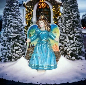 JAY STRONGWATER BEJEWELED 2023 BLUE ANGEL CHRISTMAS 6.25" GLASS ORNAMENT NEW BOX - Picture 1 of 8