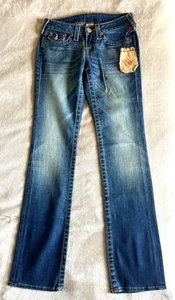 True Religion Billy Women's Jeans Size 27 Flap Pocket Straight Leg - Picture 1 of 11