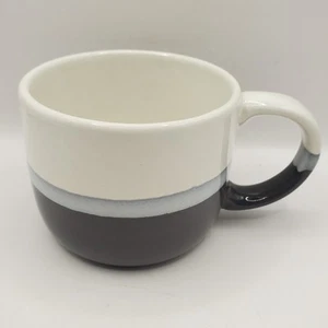 Grey NEXT Coffee Cup 3.5 x 4.0 inch Grey Stripes/Band Pattern Chunky Ceramic - Picture 1 of 8