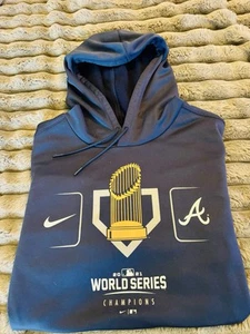 Atlanta Braves Serie Mundial 2021 Campeones Trofeo Nike Dri Fit Sudadera con Capucha Talla Hombre’s L - Imagen 1 de 3