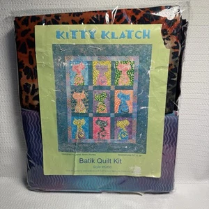 Kitty Klatch Batik Quilting Fabric Kit 32"x38" Janet Jones Worley Cats Cat - Picture 1 of 6