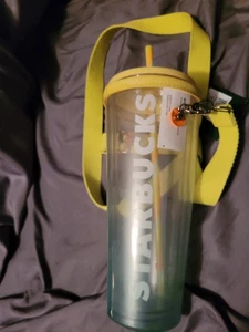 STARBUCKS SUMMER 2025 VIBRANT YELLOW COLD CUP & CARRY CASE 24 OZ. - Bild 1 von 1