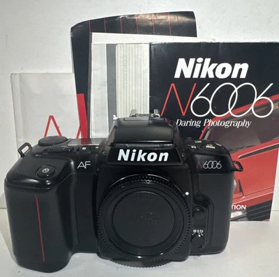 Nikon N6006 AF Auto Focus 35mm SLR Film Camera Body & Manuals *Read - Image 1 of 4