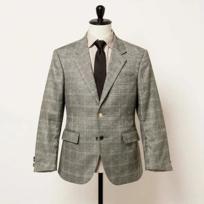 Abrigo deportivo Pal Zileri Loro Piana para hombre 42 S gris a cuadros chaqueta de lana de cachemir Italia Foto 1 de 4