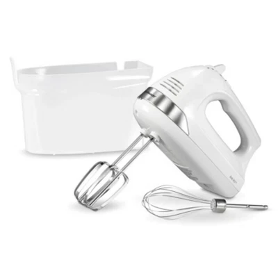 Hamilton Beach 6 Speed Hand Mixer Snap-On Case White 62629: Handheld Mixer