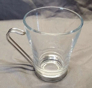 Bormioli Rocco Espresso Glass Removable Stainless Handles Italian Espresso Cup - Picture 1 of 4