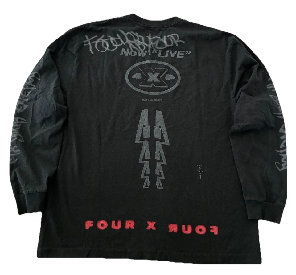 Travis Scott Long Sleeve Shirt XL Black 4x4 Fix Your Energy NEW *missing print - Image 1 of 4