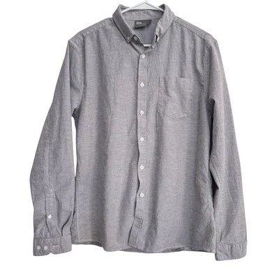 ASOS Men’s Button Down Dress Shirt Size L Gray Slim Fit Long Sleeve - Image 1 of 4