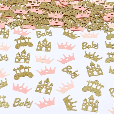 200Pcs Princess Baby Shower Confetti - Pink and Gold Princess Baby Shower  - Image 1 of 4