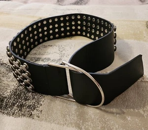 Emporio Armani Italy Black Thick Leather Wrap Around Women's Belt - Picture 1 of 12
